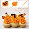 100PCS Halloween Toothpicks for Food, Plastic Halloween Food Cocktail Appetizer Picks Cupcake Toppers for Halloween Baby Shower Birthday Wedding Party Cake Decorations